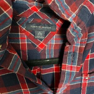 TOMMY HILFIGER blue and red flannel